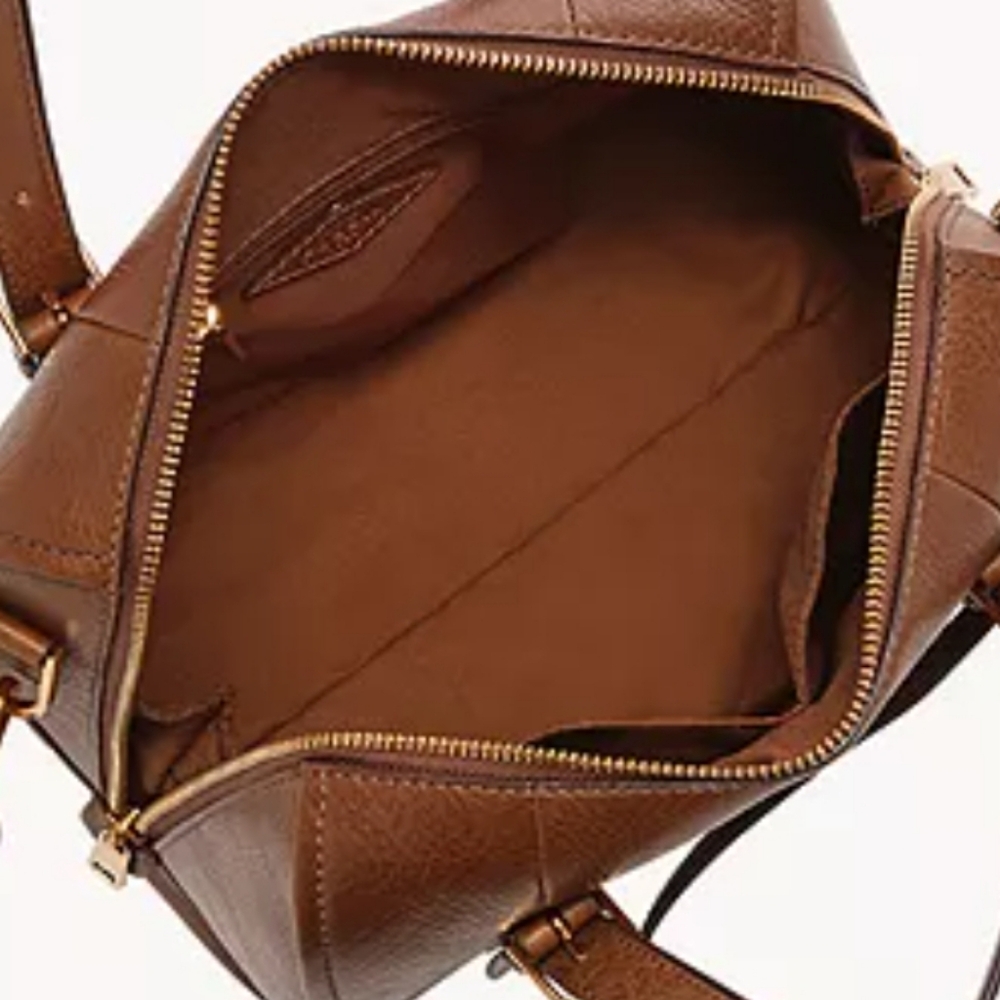 Fossil Carlie Leather Satchel Bag - Picture 13 of 16